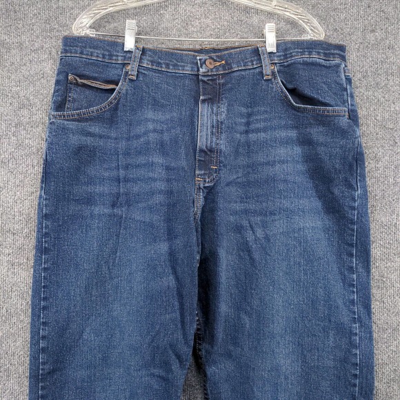 Wrangler Men's Jeans Blue 38x34 Five Star Premium Denim Dark Wash Straight Leg - Picture 3 of 11